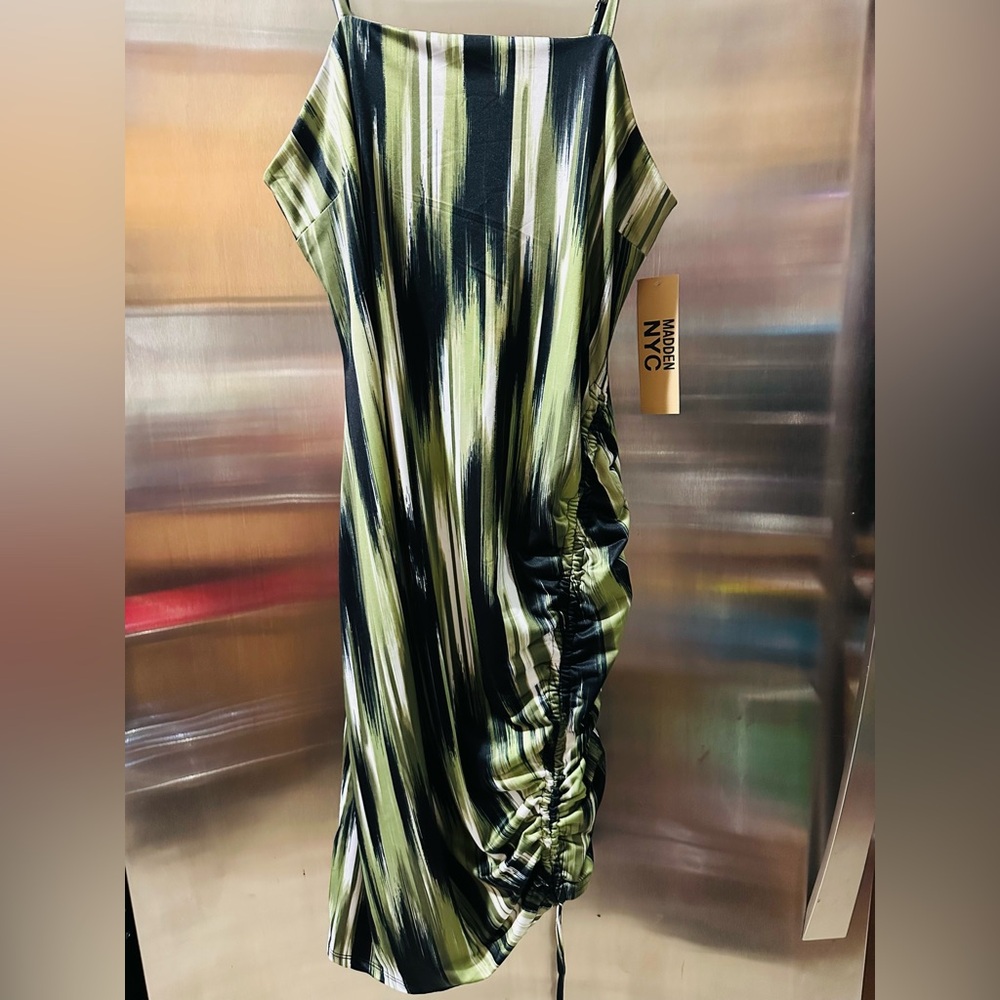 Green and Black Midi Dress NWT